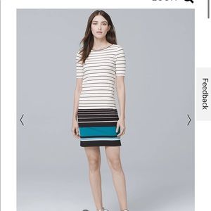 WHBM short sleeve striped knit shift dress